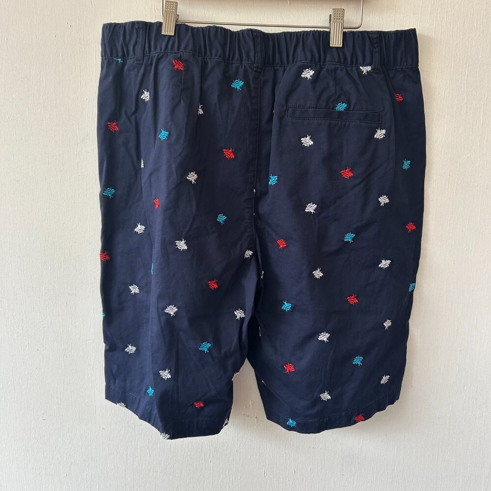 Joan Rivers Bermuda Shorts Womens Large Blue Chino Pockets Bumble Bee Embroidery - Picture 3 of 3